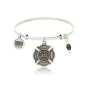 Fire Maltese Cross Adjustable Bangle Bracelet