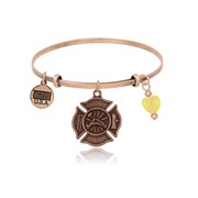 Fire Maltese Cross Adjustable Bangle Bracelet