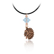 Chief Profile Pendant Braided Cord