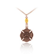 Maltese Fire Cross Chain Pendant