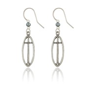 Oval Cross Earrings