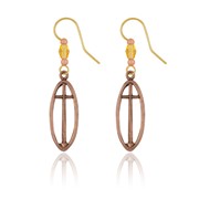 Oval Cross Earrings