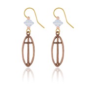 Oval Cross Earrings