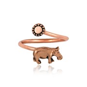 Adjustable Wire Hippopotamus Ring
