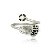 Adjustable Wire Bear Paw Print Ring