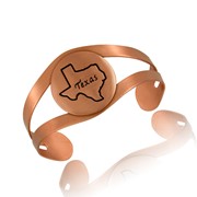 Texas State Map Medallion Slit Cuff