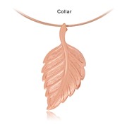 Large Solid Leaf Round Collar Pendant