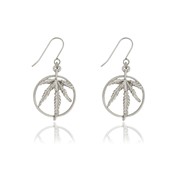 Marijuana Leaf Ring Earrings