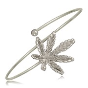 Marijuana Leaf Bypass Wire Cuff