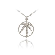 Marijuana Leaf Ring Chain Pendant