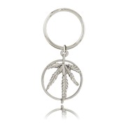 Marijuana Leaf Ring Key Chain