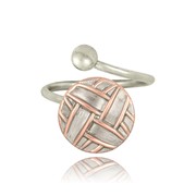 Adjustable Weave Two-Tone Bypass Ring