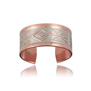 Native Textile Pattern Two-Tone Adjustable Ring