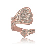 Flower Two-Tone Spoon Adjustable Ring