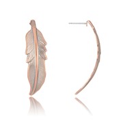 Feather Two-Tone Post Earrings