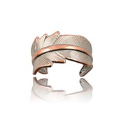 Feather Two-Tone Adjustable Ring