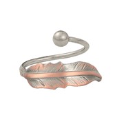Feather Two-Tone Adjustable Bypass Ring